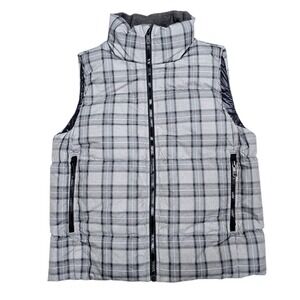 Gap Outdoor Edition Winter Warmth Puffer Vest Down Grey Plaid Full Zip Women S